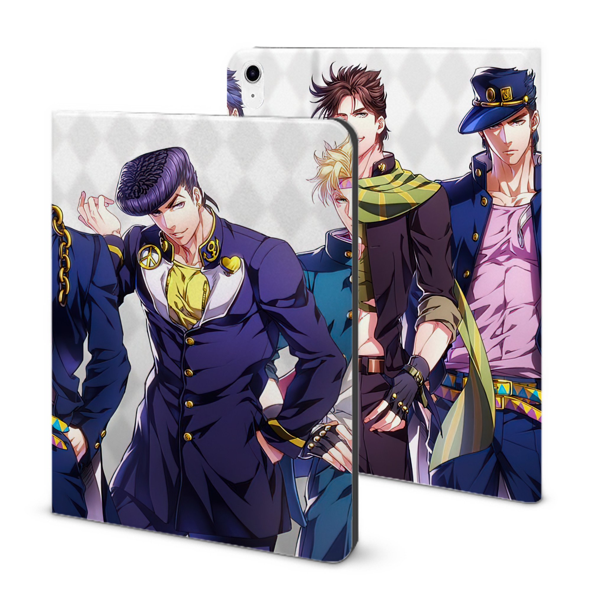 （画像用） ジョジョの奇妙な冒険 JoJo's Bizarre Adventure IPad ケース ブック型 PUレザー TPU 耐衝撃 軽量 薄型 ペン収納なし 全面保護 IPad 各モデル対応